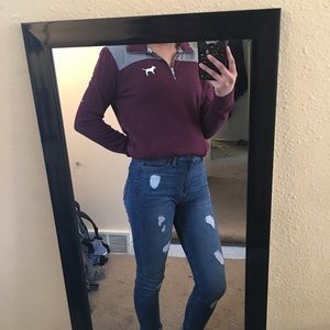 PINK Maroon Quarter Zip